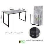 میز اداری دیزم طرح مونتاژی مدل TLD_asm_150×70_GR