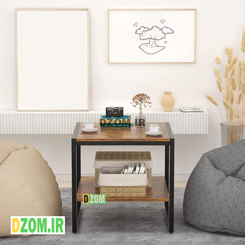 میز عسلی دیزم مدل SI_Q100_50_BRN