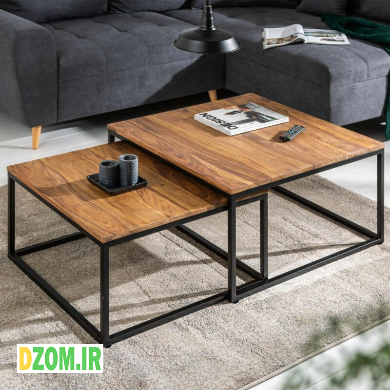 میز پذیرایی دیزم مدل CO_H100_80_BRN بسته 2 عددی