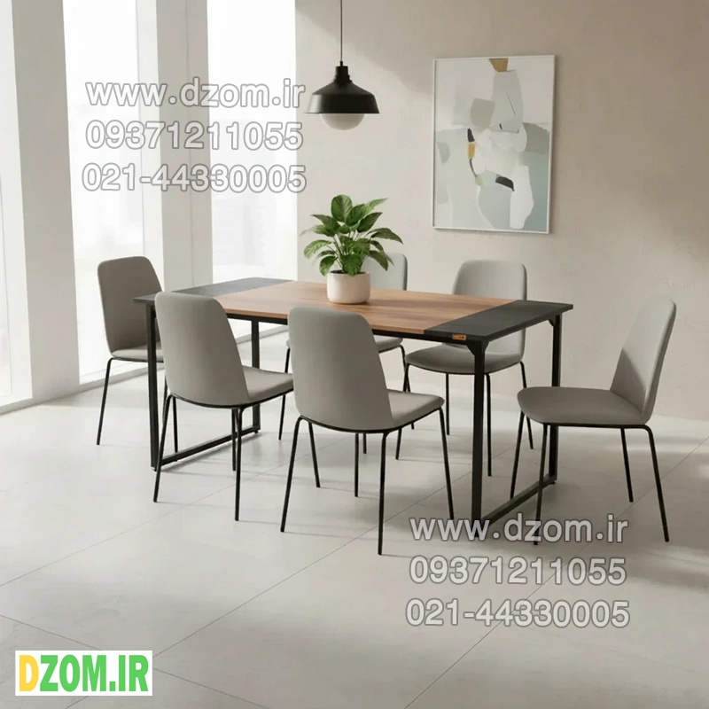 9090 میز ناهارخوری چهار نفره دیزم مدل مونتاژی LNC_asm_90×90_GR (بدون صندلی) - تصویر 1