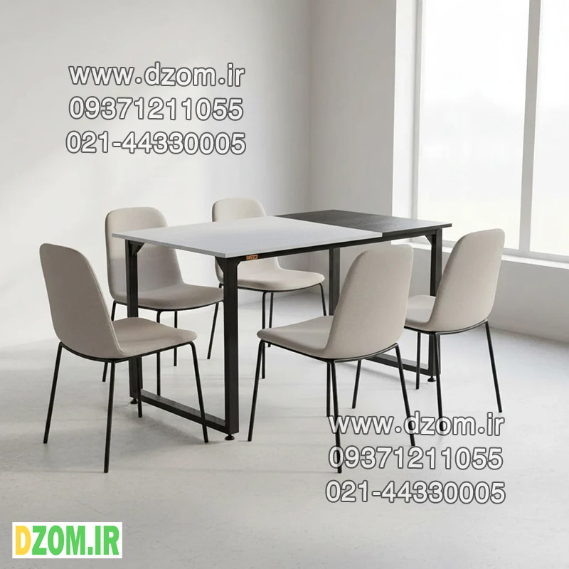 140دو میز ناهارخوری شش نفره دیزم مدل مونتاژی LNC_asm_140×80_Di_BAW (بدون صندلی) - تصویر 1