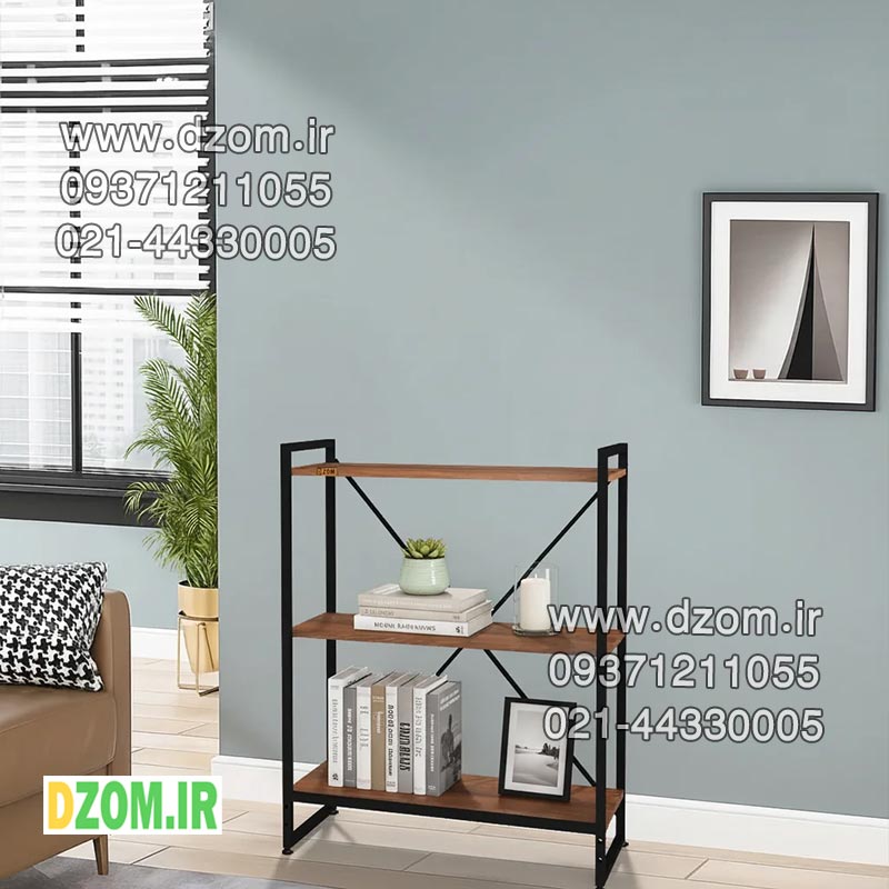 3333333333 کتابخانه سه طبقه دیزم مدل مونتاژی LIB_80×100_BRN - تصویر 1