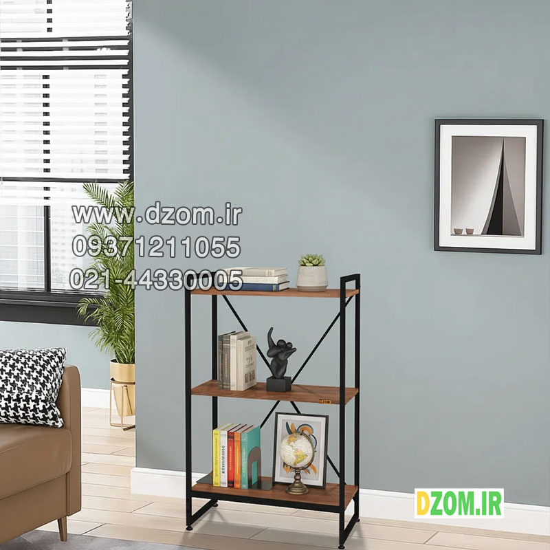 اولل6000ق کتابخانه سه طبقه دیزم مدل مونتاژی LIB_60×100_BRN - تصویر 1