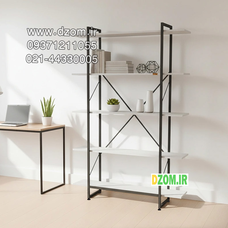 اولللللل کتابخانه پنج طبقه دیزم مدل مونتاژی LIB_120×180_W - تصویر 1