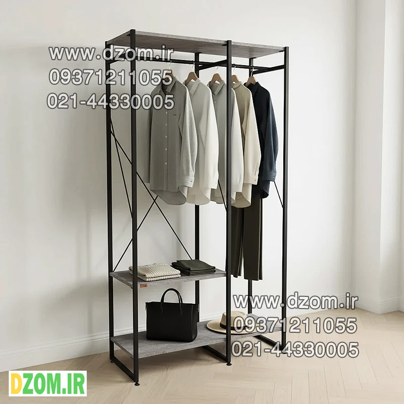 15 9 آویز لباس دیزم مدل مونتاژی RGL_100×180_GR - تصویر 1