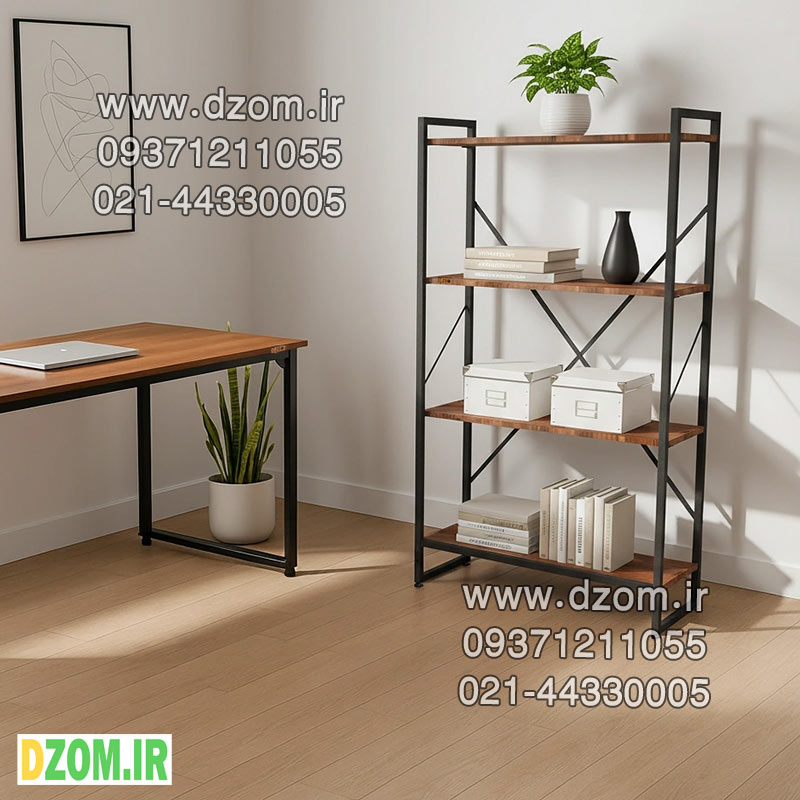 درستتتتت کتابخانه چهار طبقه دیزم مدل مونتاژی LIB_80×140_BRN - تصویر 1