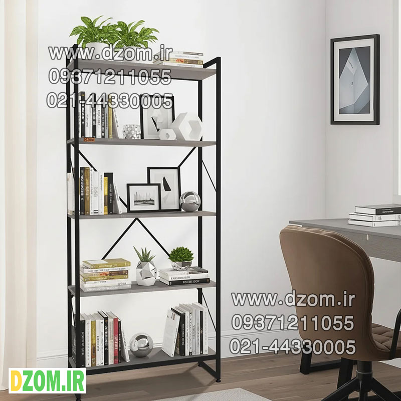 درستتتتت کتابخانه پنج طبقه دیزم مدل مونتاژی LIB_80×180_GR - تصویر 1
