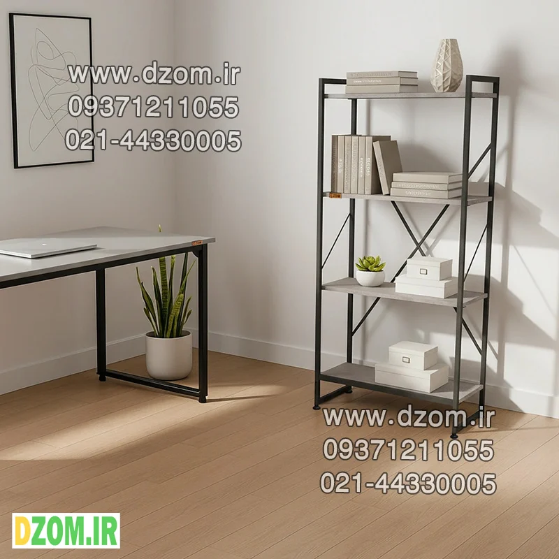 15 20 w کتابخانه چهار طبقه دیزم مدل مونتاژی LIB_60×140_GR - تصویر 1