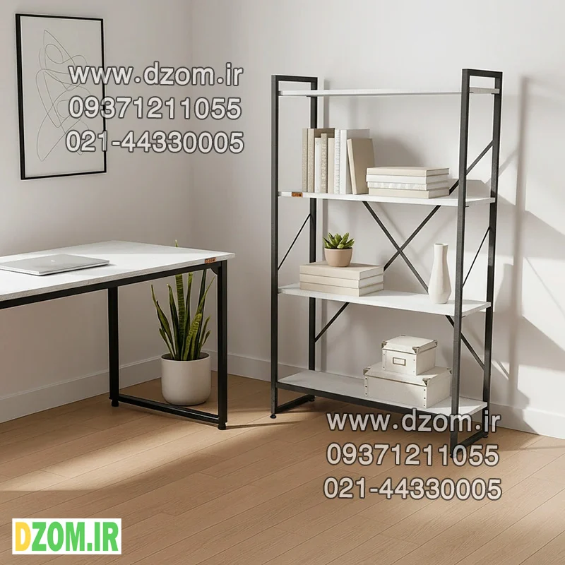 15 21 w کتابخانه چهار طبقه دیزم مدل مونتاژی LIB_80×140_W - تصویر 1