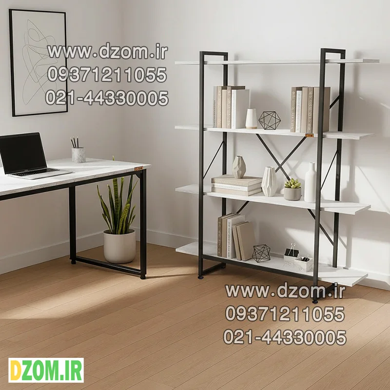 15 6 w کتابخانه چهار طبقه دیزم مدل مونتاژی LIB_120×140_W - تصویر 1